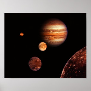 Póster Satélites de Júpiter Galilea NASA