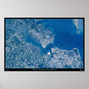 Póster Satellit de Norfolk Hampton y de Virginia Beach