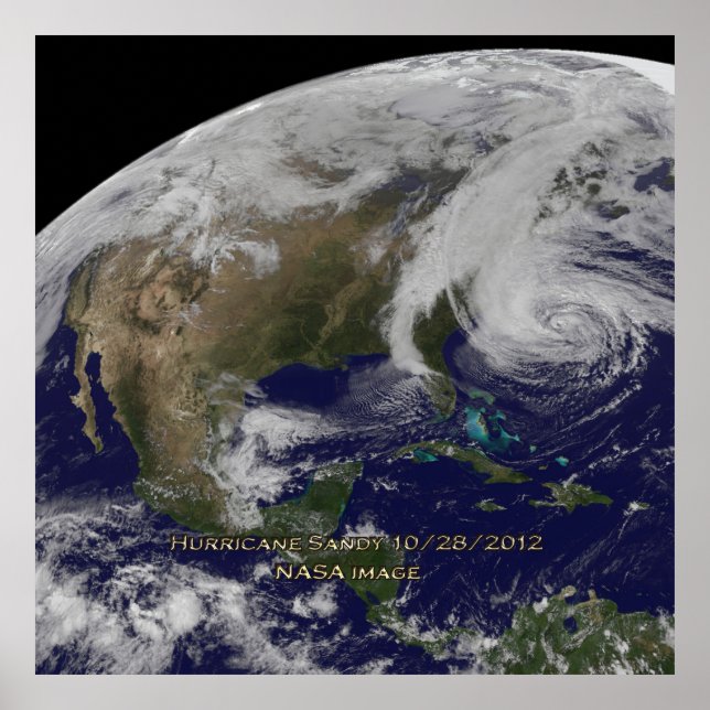 Póster Satellite View of Hurricane Sandy Poster (Frente)