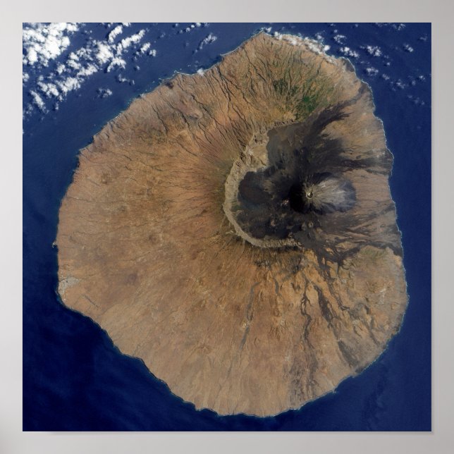 Póster Satellite view of Mount Fogo (Frente)