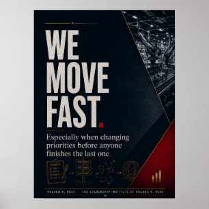 Póster Sátira de Liderazgo Corporativo Nos Movemos Rápido