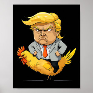Póster Sátira de Trump Chicken Jockey - Humor político di