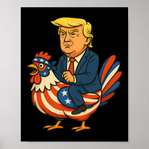 Póster Sátira de Trump Chicken Jockey - Humor político di