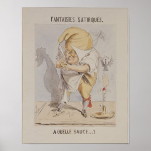 Póster Satirical Fantasies, caricature of Adolphe