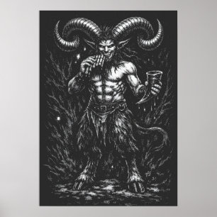 Póster Sátiro Invernal Cornudo — por BurnsInHell