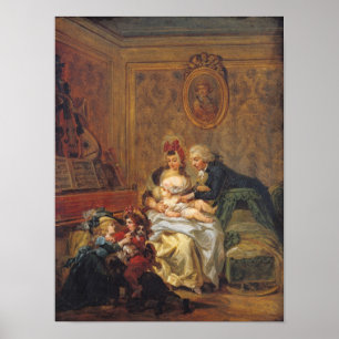 Póster Satisfacción de la boda o, la familia feliz