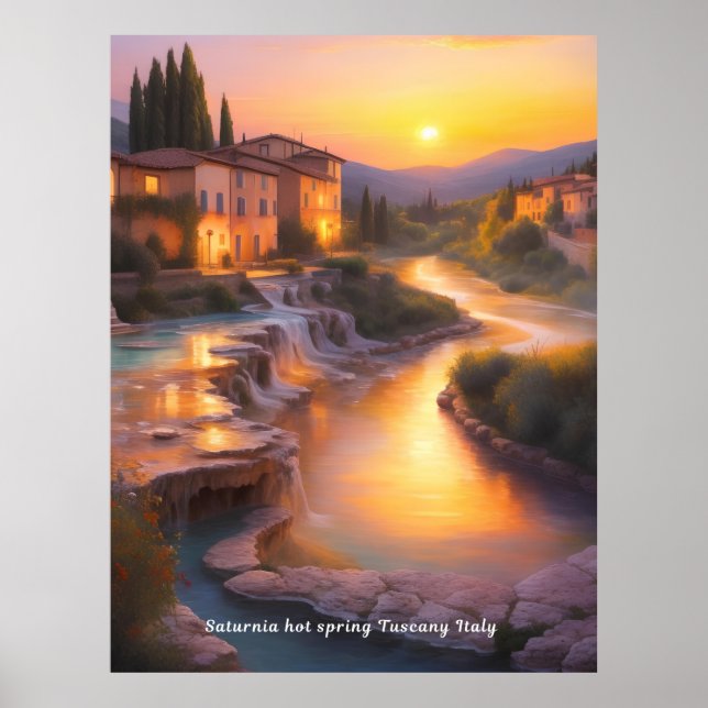 Póster Saturnia Hot Springs Tuscany Italia Pintura (Frente)