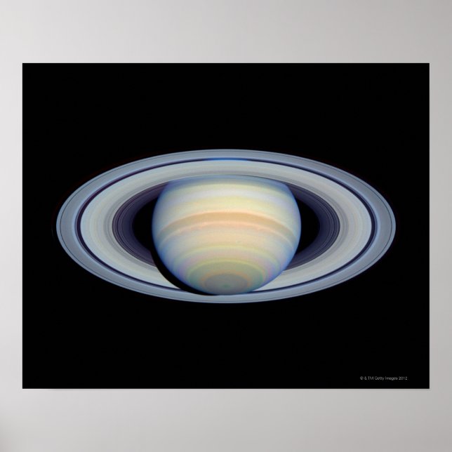Póster Saturno con anillos en ángulo más amplio con la Ti (Frente)