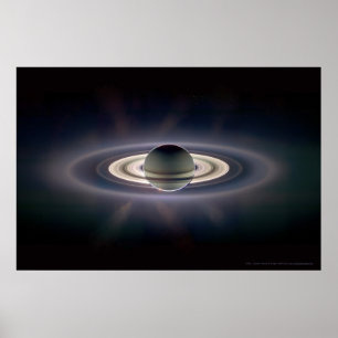 Póster Saturno en eclipse 18x12 (9x5)