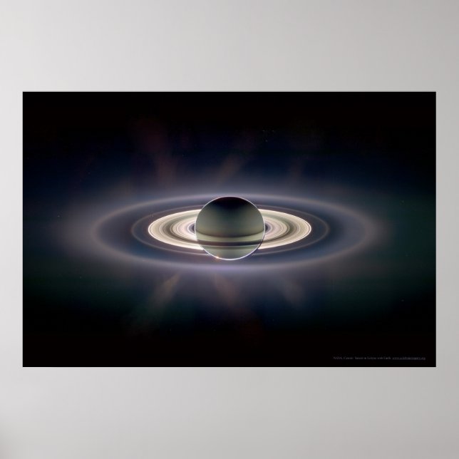 Póster Saturno en eclipse 18x12 (9x5) (Frente)
