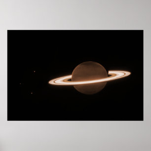 Póster Saturno infrarrojo   JWST