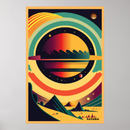 Póster Saturno, poster espacial