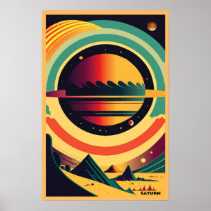 Póster Saturno, poster espacial