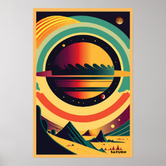 Póster Saturno, poster espacial