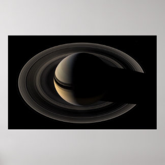 Póster Saturno retroiluminado de Cassini Orbiter