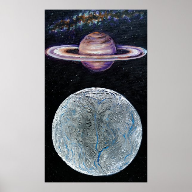 Póster Saturno y Encélado (Frente)
