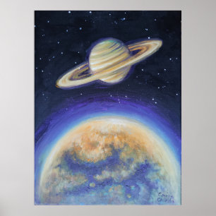 Póster Saturno y Titán
