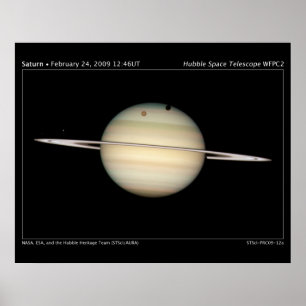 Póster Saturns Moons Transit Astronomy Poster