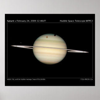 Póster Saturns Moons Transit Astronomy Poster