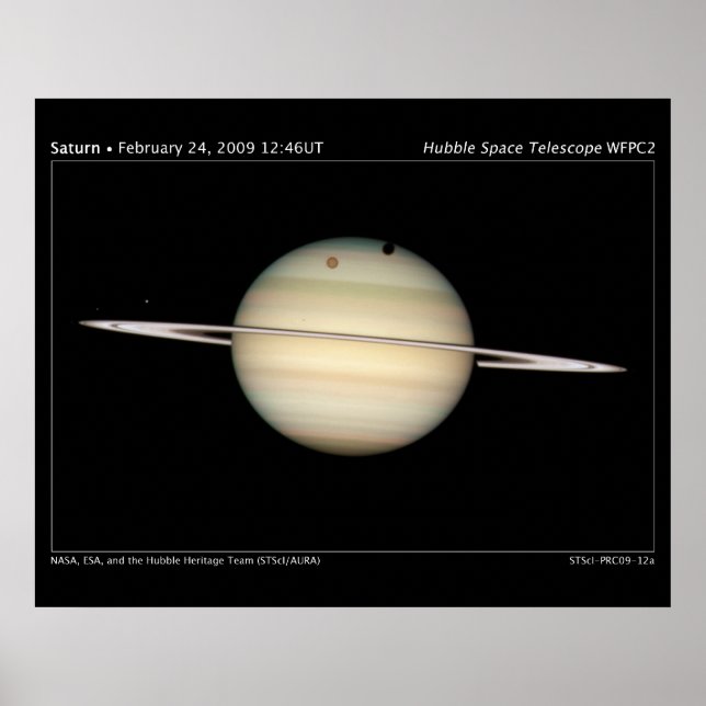 Póster Saturns Moons Transit Astronomy Poster (Frente)