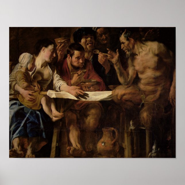 Póster Satyr y campesino, 1620 (Frente)