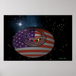 Póster Saucer que refleja la versión 2 de la bandera esta