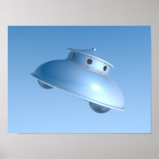 Póster Saucer volador clásico