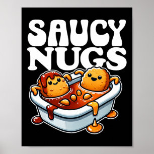Póster Saucy Nugs Personalizado Food Funny Bbq Sauce Poll