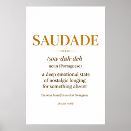 Póster Saudade – Minimalist Portuguese Definition Print |