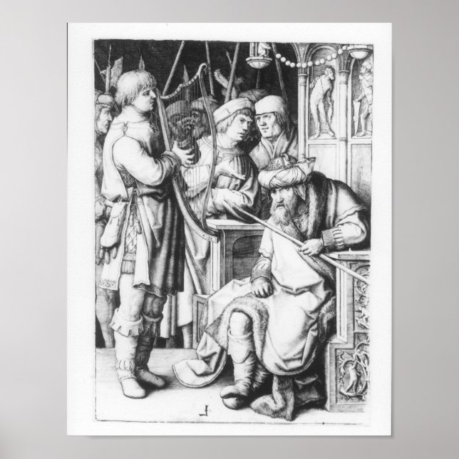 Póster Saul escucha a David tocar el arpa (Frente)