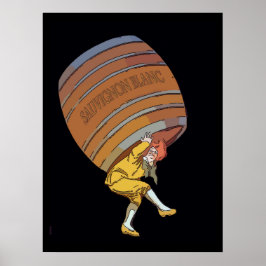 Póster Sauvignon Blanc Wine Barrel