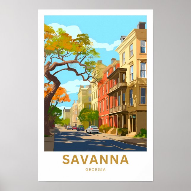Póster Savanna Georgia Travel Print (Frente)