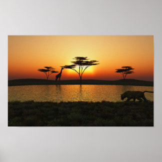 Póster Savanna Sunset Poster