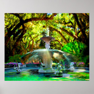 Póster Savannah, Forsyth Park