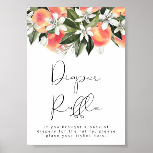Póster SAVANNAH Little Peach Baby Shower Diaper Raffle
