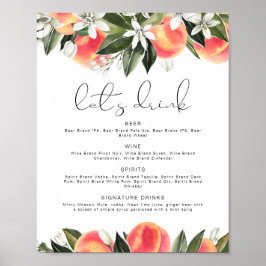 Póster SAVANNAH Peach Let's Bebe Bar Menu