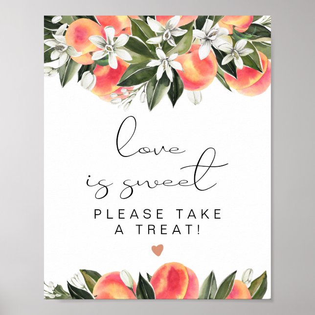 Póster SAVANNAH Peach Love es Sweet Tret Favor Table (Frente)