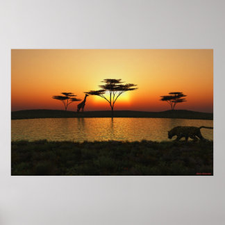 Póster Savannah Sunset Poster