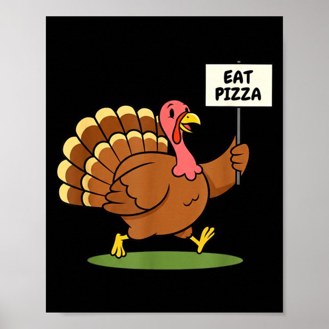 Póster Save A Turkey, Eat Zza Funny Thanksgiving Design F (Frente)