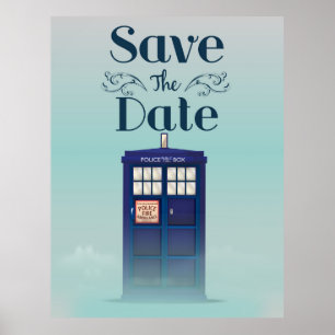 Póster Save the Date British Police Box