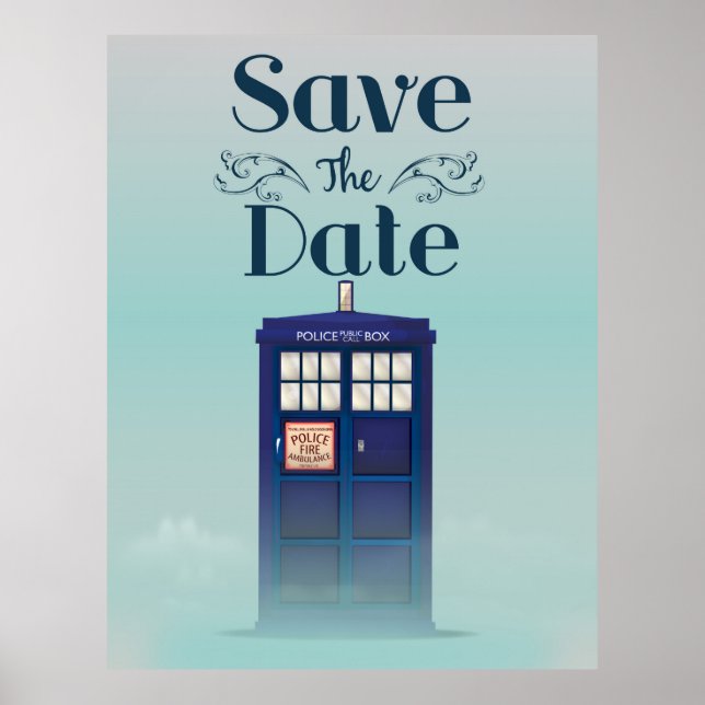 Póster Save the Date British Police Box (Frente)