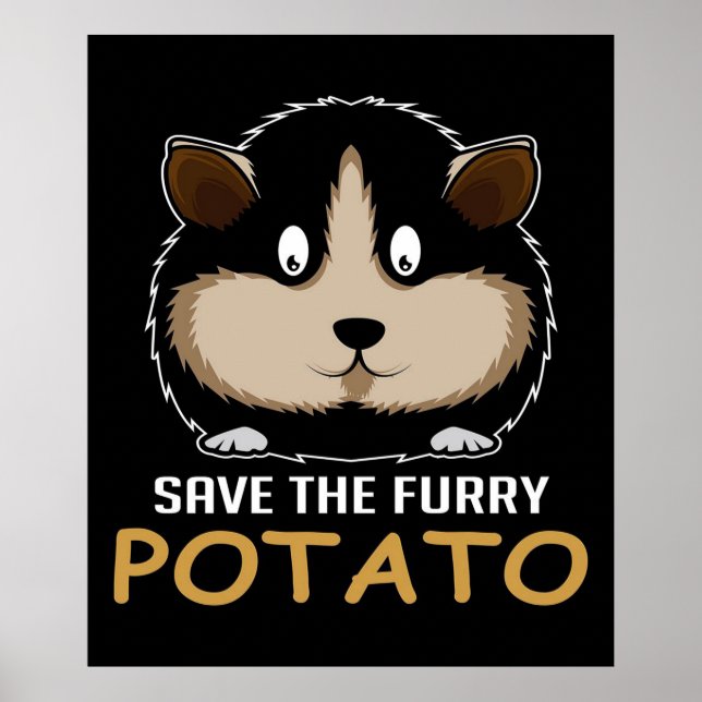 Póster Save The Furry Potato | Gifts For Guinea Pig Lover (Frente)
