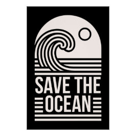 Póster Save the ocean protection conservation volunteer