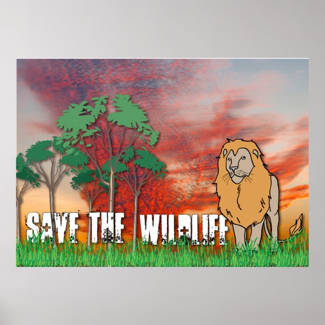 Póster Save the wildlife (Frente)