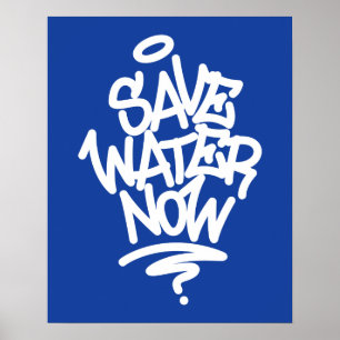 Póster Save Water Now
