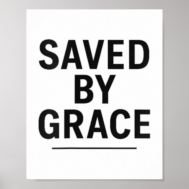 Póster Saved By Grace Minimalist Christian Graphic  (Frente)