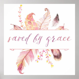 Póster Saved by grace religious art print