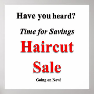 Póster Savings Haircut Sale Poster Matte