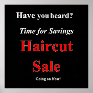 Póster Savings Haircut Sale Poster Matte