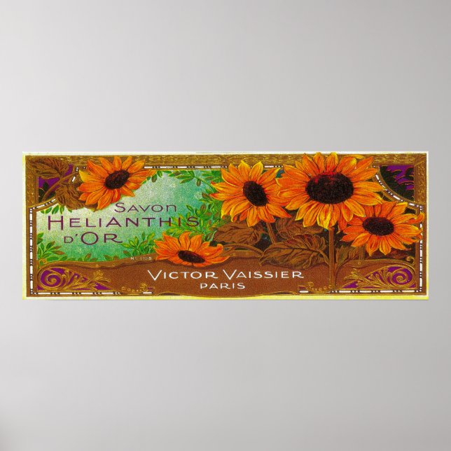 Póster Savon Helianthis D Or Soap LabelParís, Francia (Frente)